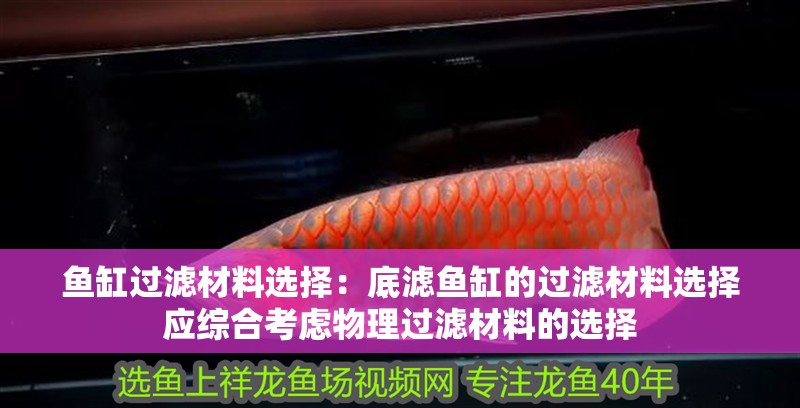 魚缸過濾材料選擇：底濾魚缸的過濾材料選擇應(yīng)綜合考慮物理過濾材料的選擇