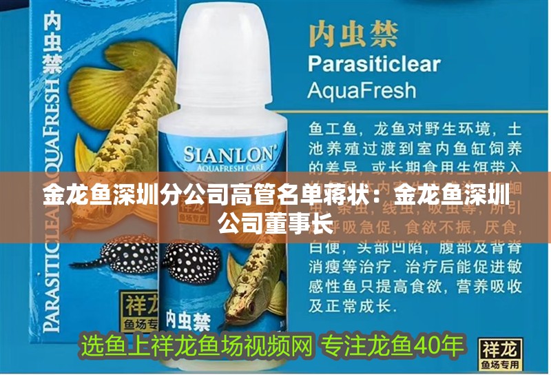 金龍魚深圳分公司高管名單蔣狀：金龍魚深圳公司董事長