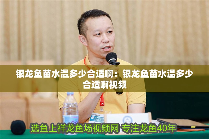 銀龍魚苗水溫多少合適啊：銀龍魚苗水溫多少合適啊視頻
