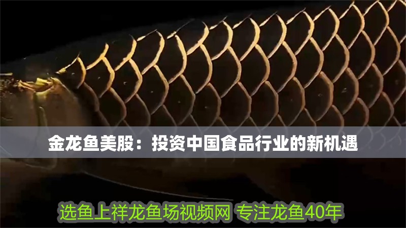 金龍魚美股：投資中國食品行業(yè)的新機遇