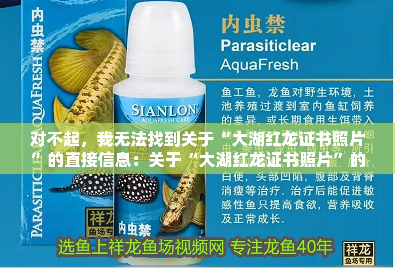 對不起，我無法找到關于“大湖紅龍證書照片”的直接信息：關于“大湖紅龍證書照片”的一些信息 對不起，我無法找到關于“大湖紅龍證書照片”的直接信息：關于“大湖紅龍證書照片”的一些信息 大湖紅龍魚百科 第2張