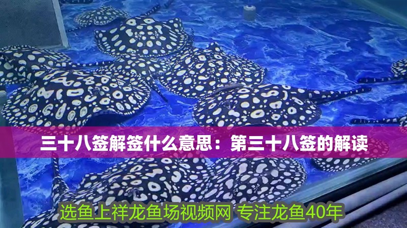 三十八簽解簽什么意思：第三十八簽的解讀