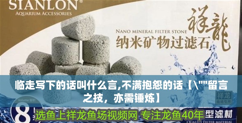 臨走寫下的話叫什么言,不滿抱怨的話【\