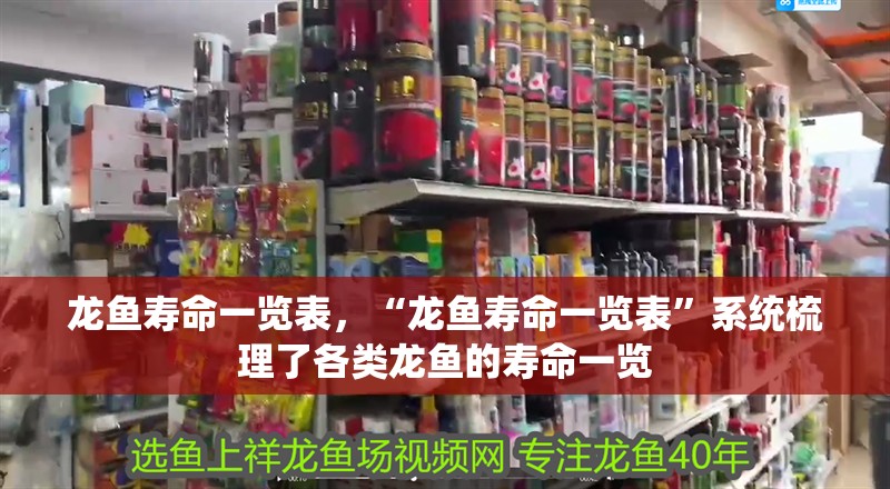 龍魚壽命一覽表，“龍魚壽命一覽表”系統(tǒng)梳理了各類龍魚的壽命一覽