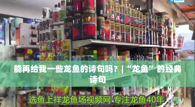 能再給我一些龍魚的詩句嗎？|“龍魚”的經(jīng)典詩句