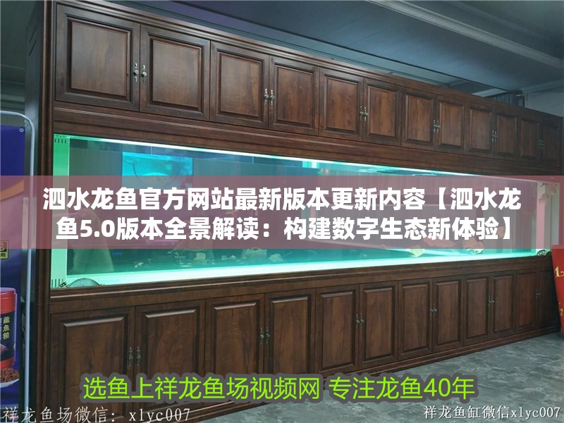 <strong><mark>泗水</mark></strong>龍魚官方網站最新版本更新內容【<strong><mark>泗水</mark></strong>龍魚5.0版本全景解讀：構建數字生態新體驗】