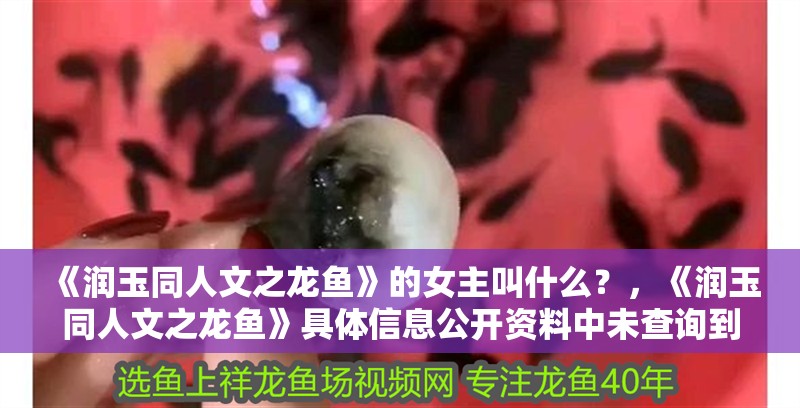 《潤玉同人文之龍魚》的女主叫什么？，《潤玉同人文之龍魚》具體信息公開資料中未查詢到