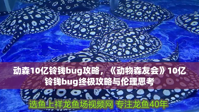 動森10億鈴錢bug攻略，《動物森友會》10億鈴錢bug終極攻略與倫理思考 動森10億鈴錢bug攻略，《動物森友會》10億鈴錢bug終極攻略與倫理思考 龍魚論壇