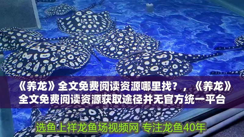 《養(yǎng)龍》全文免費(fèi)閱讀資源哪里找？，《養(yǎng)龍》全文免費(fèi)閱讀資源獲取途徑并無(wú)官方統(tǒng)一平臺(tái)提供服務(wù)