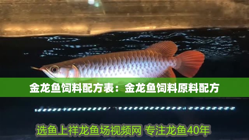 金龍魚飼料配方表：金龍魚飼料原料配方