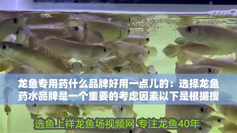 龍魚專用藥什么品牌好用一點兒的：選擇龍魚藥水品牌是一個重要的考慮因素以下是根據搜索結果推薦的一些品牌