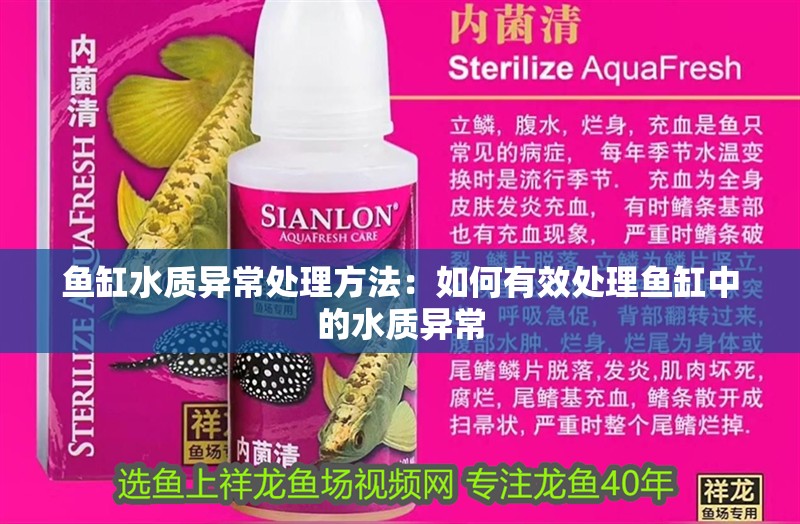 魚缸水質(zhì)異常處理方法：如何有效處理魚缸中的水質(zhì)異常