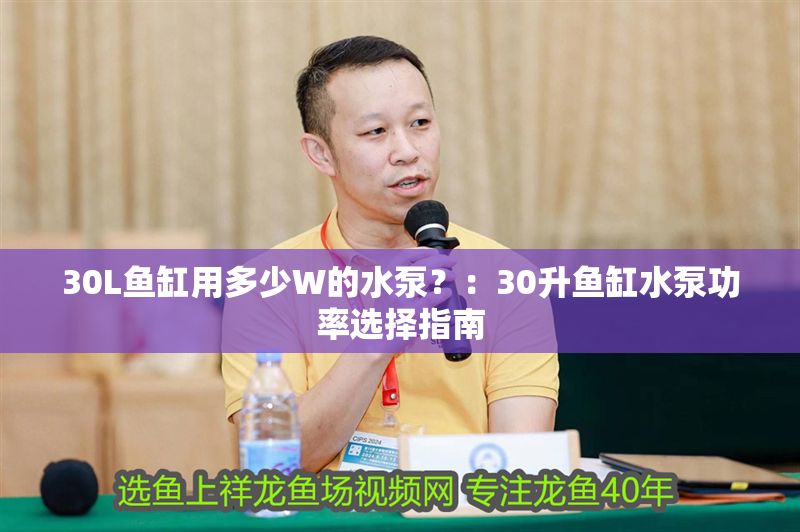 30L魚缸用多少W的水泵？：30升魚缸水泵功率選擇指南