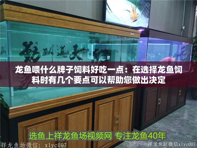 龍魚喂什么牌子飼料好吃一點：在選擇龍魚飼料時有幾個要點可以幫助您做出決定