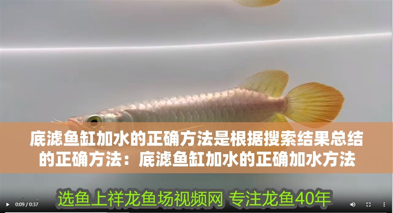 底濾魚缸加水的正確方法是根據(jù)搜索結(jié)果總結(jié)的正確方法：底濾魚缸加水的正確加水方法