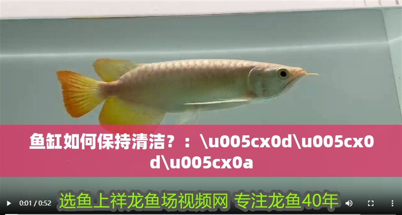 魚(yú)缸如何保持清潔？：\u005cx0d\u005cx0d\u005cx0a