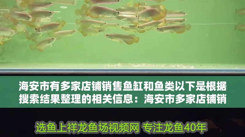 海安市有多家店鋪銷售魚缸和魚類以下是根據搜索結果整理的相關信息：海安市多家店鋪銷售魚缸和魚類