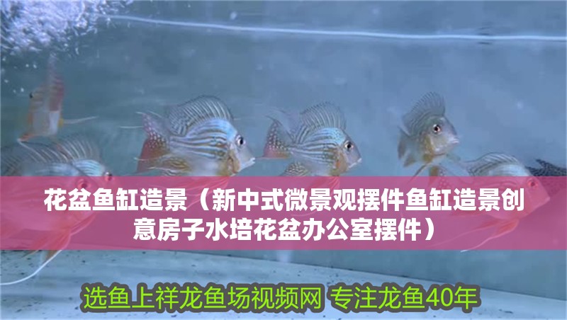 花盆魚缸造景（新中式微景觀擺件魚缸造景創意房子水培花盆辦公室擺件）