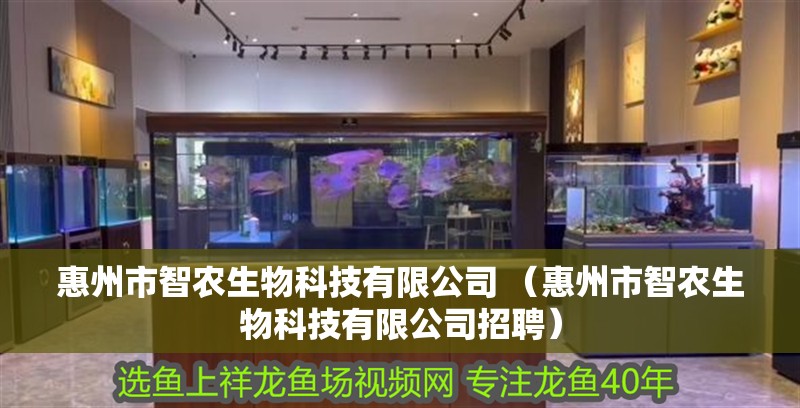 惠州市智農生物科技有限公司 （惠州市智農生物科技有限公司招聘）