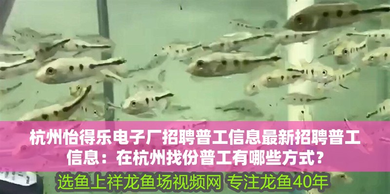 <strong><mark>杭州</mark></strong>怡得樂電子廠招聘普工信息最新招聘普工信息：在<strong><mark>杭州</mark></strong>找份普工有哪些方式？