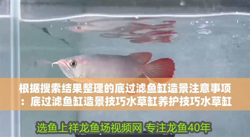 根據(jù)搜索結(jié)果整理的底過濾魚缸造景注意事項(xiàng)：底過濾魚缸造景技巧水草缸養(yǎng)護(hù)技巧水草缸的養(yǎng)護(hù)技巧