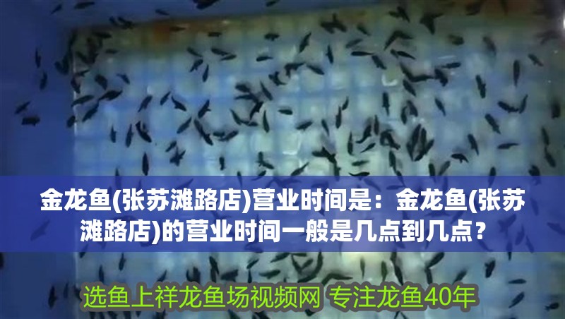 金龍魚(張蘇灘路店)營業時間是：金龍魚(張蘇灘路店)的營業時間一般是幾點到幾點？