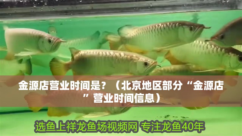 金源店營業時間是？（<strong><mark>北京</mark></strong>地區部分“金源店”營業時間信息）