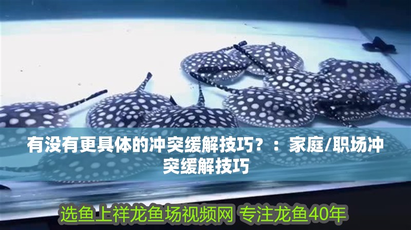 有沒有更具體的沖突緩解技巧？：家庭/職場沖突緩解技巧