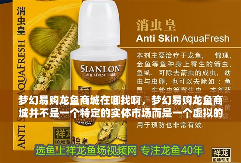 夢幻易購龍魚商城在哪找啊，夢幻易購龍魚商城并不是一個特定的實體市場而是一個虛擬的購物平臺