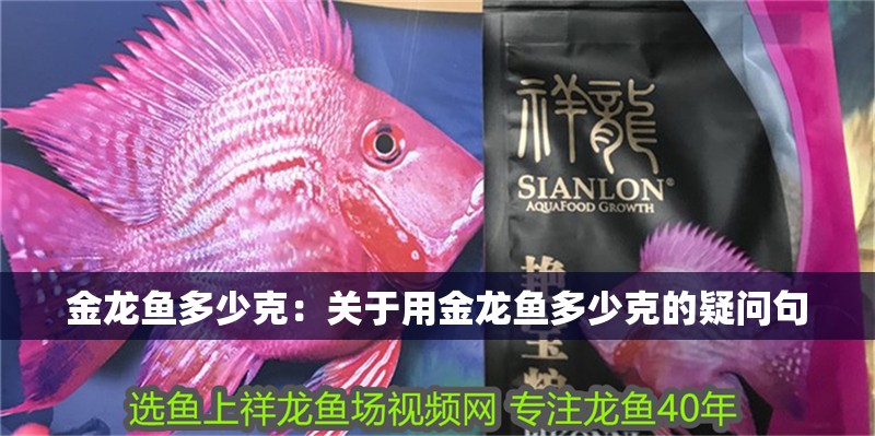 金龍魚多少克：關于用金龍魚多少克的疑問句