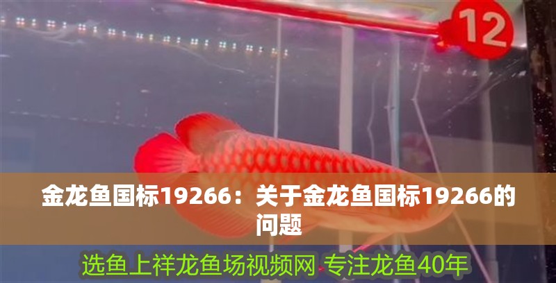 金龍魚國標19266：關于金龍魚國標19266的問題