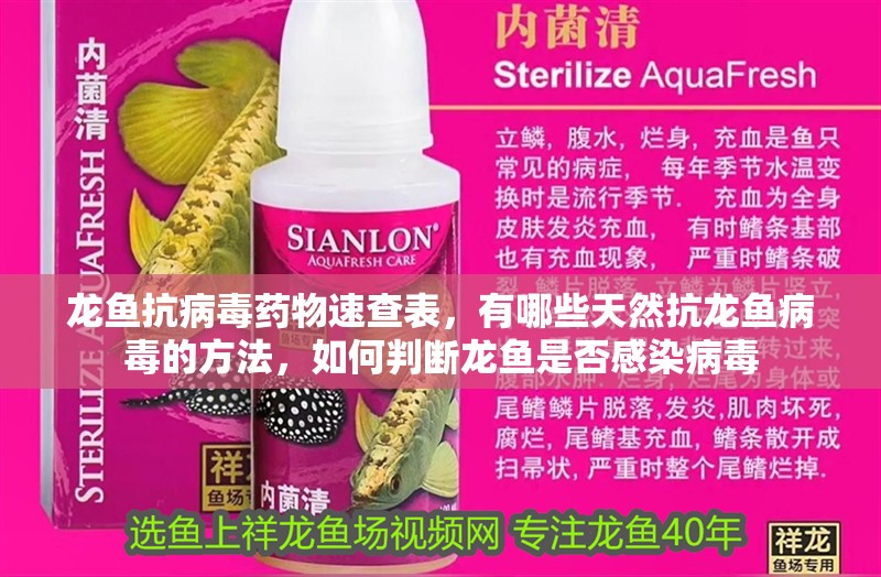 龍魚(yú)抗病毒藥物速查表，有哪些天然抗龍魚(yú)病毒的方法，如何判斷龍魚(yú)是否感染病毒