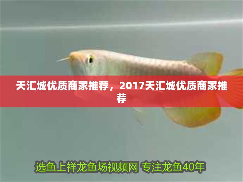 天匯城優質商家推薦，2017天匯城優質商家推薦