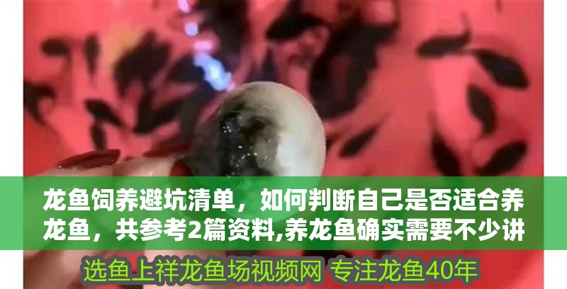 龍魚飼養避坑清單，如何判斷自己是否適合養龍魚，共參考2篇資料,養龍魚確實需要不少講究，尤其對飼養者的經驗、時間和責任心要求較高