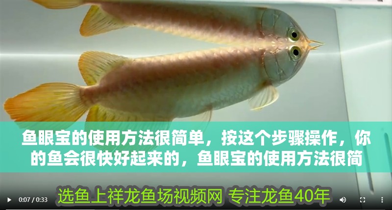 魚眼寶的使用方法很簡單，按這個步驟操作，你的魚會很快好起來的，魚眼寶的使用方法很簡單