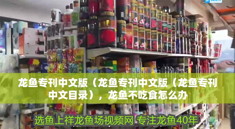 龍魚?？形陌妫堲~專刊中文版（龍魚?？形哪夸洠?，龍魚不吃食怎么辦