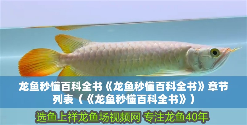 龍魚秒懂百科全書《龍魚秒懂百科全書》章節列表（《龍魚秒懂百科全書》）