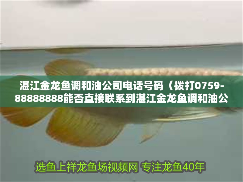 湛江金龍魚調(diào)和油公司電話號(hào)碼（撥打0759-88888888能否直接聯(lián)系到湛江金龍魚調(diào)和油公司的客服中心？）