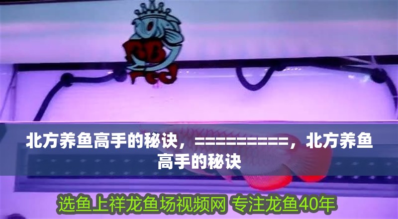 北方養魚高手的秘訣，=========，北方養魚高手的秘訣