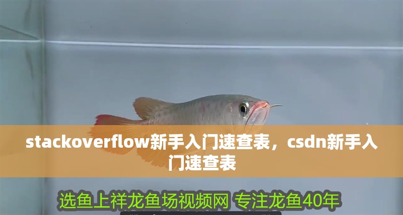 stackoverflow新手入門速查表，csdn新手入門速查表
