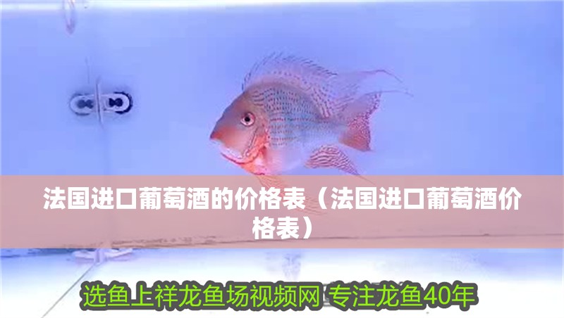 法國進口葡萄酒的價格表（法國進口葡萄酒價格表）