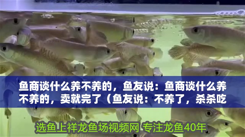魚商談什么養不養的，魚友說：魚商談什么養不養的，賣就完了（魚友說：不養了，殺殺吃掉，哈哈我帶酒，千里一九龍混養魚）