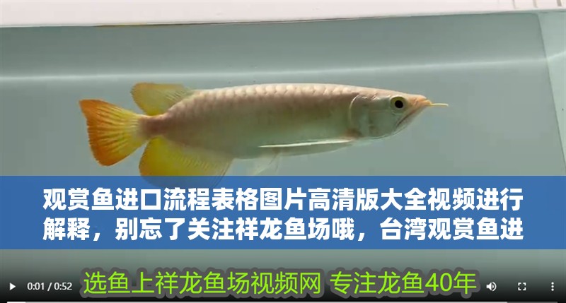 觀賞魚進(jìn)口流程表格圖片高清版大全視頻進(jìn)行解釋，別忘了關(guān)注祥龍魚場哦，臺(tái)灣觀賞魚進(jìn)口流程表