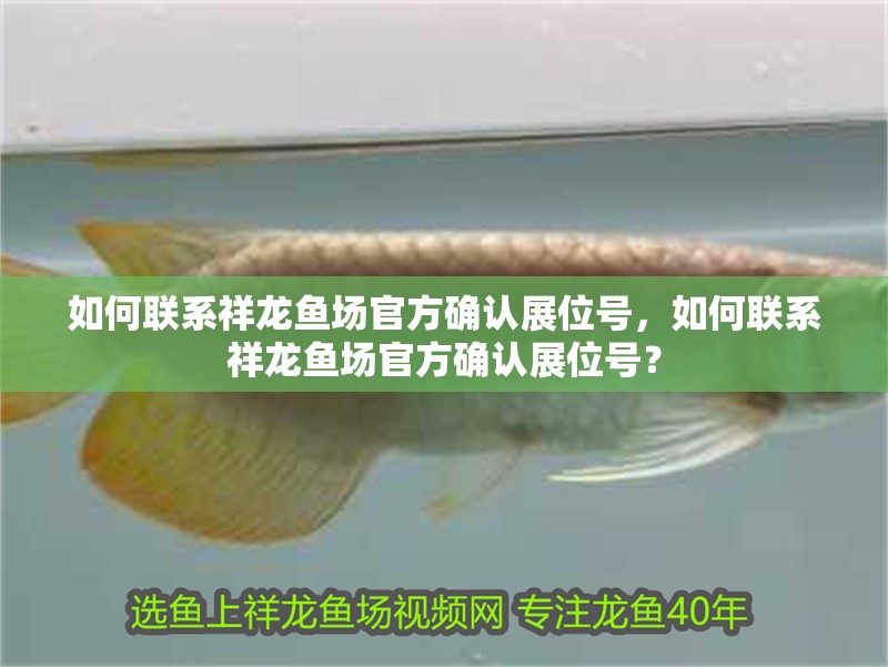 如何聯(lián)系祥龍魚場官方確認(rèn)展位號，如何聯(lián)系祥龍魚場官方確認(rèn)展位號？