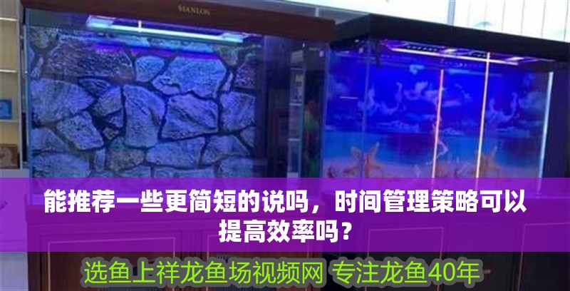 能推薦一些更簡短的說嗎，時間管理策略可以提高效率嗎？