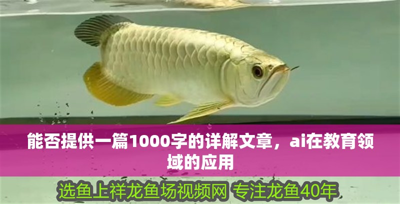 能否提供一篇1000字的詳解文章，ai在教育領域的應用
