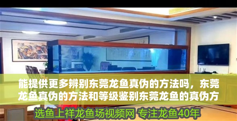 能提供更多辨別東莞龍魚真偽的方法嗎，東莞龍魚真偽的方法和等級鑒別東莞龍魚的真偽方法