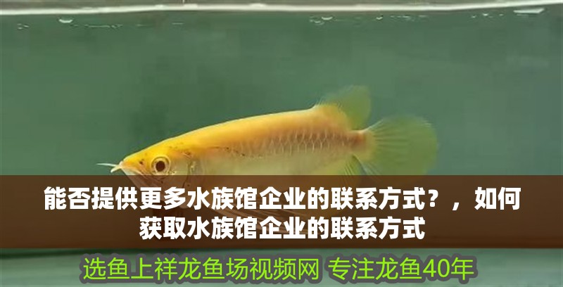 能否提供更多水族館企業的聯系方式？，如何獲取水族館企業的聯系方式