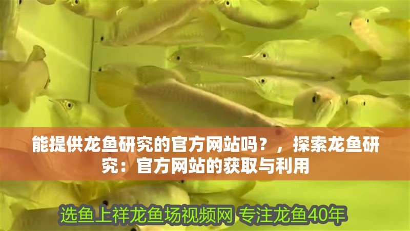 能提供龍魚研究的官方網站嗎？，探索龍魚研究：官方網站的獲取與利用