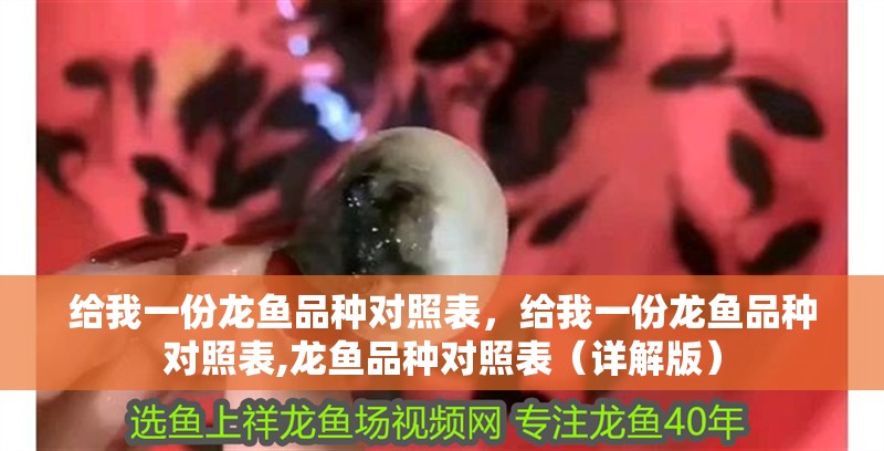 給我一份龍魚品種對照表，給我一份龍魚品種對照表,龍魚品種對照表（詳解版）